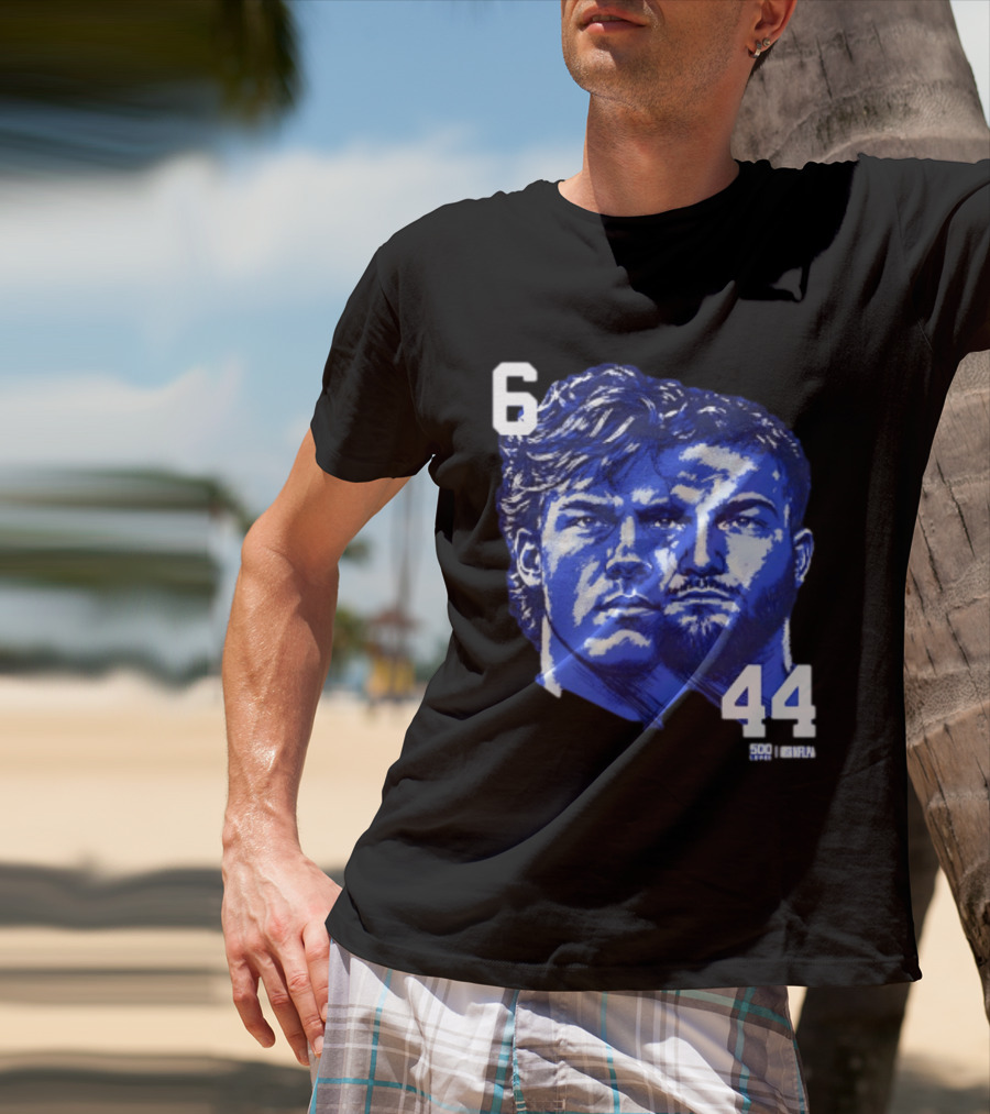 Jaxson Dart Cam Skattebo 6 44 New York Giants Face Morph Sports Fan T-Shirt