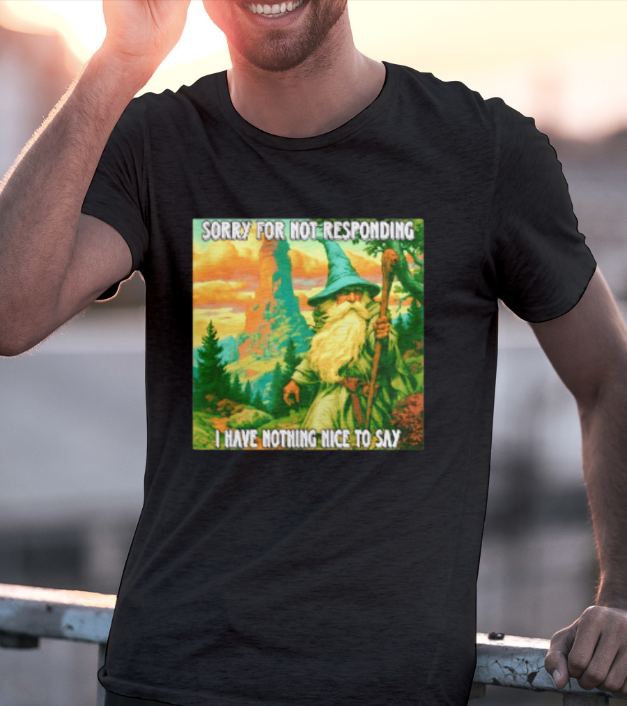 Sorry For Not Responding I Have Nothing Nice To Say Wizard Scene T-Shirt