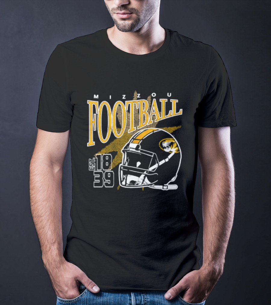 Mizzou Football 1839 Helmet Missouri Tigers NCAA T-Shirt