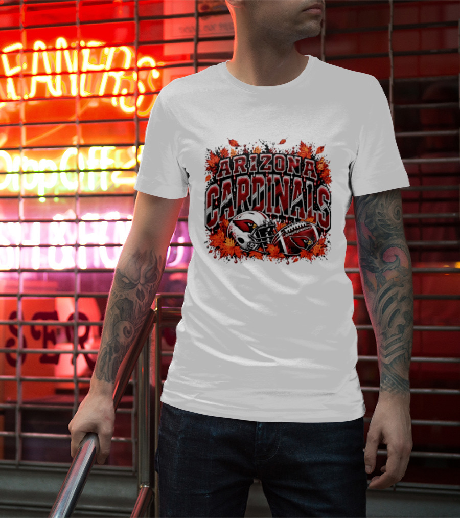 Arizona Cardinals Football Helmet Autumn Leaves 2026 T-Shirt