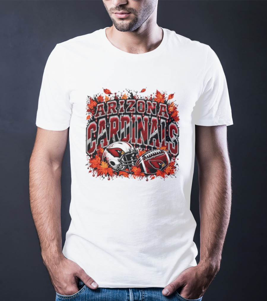 Arizona Cardinals Football Helmet Autumn Leaves 2026 T-Shirt