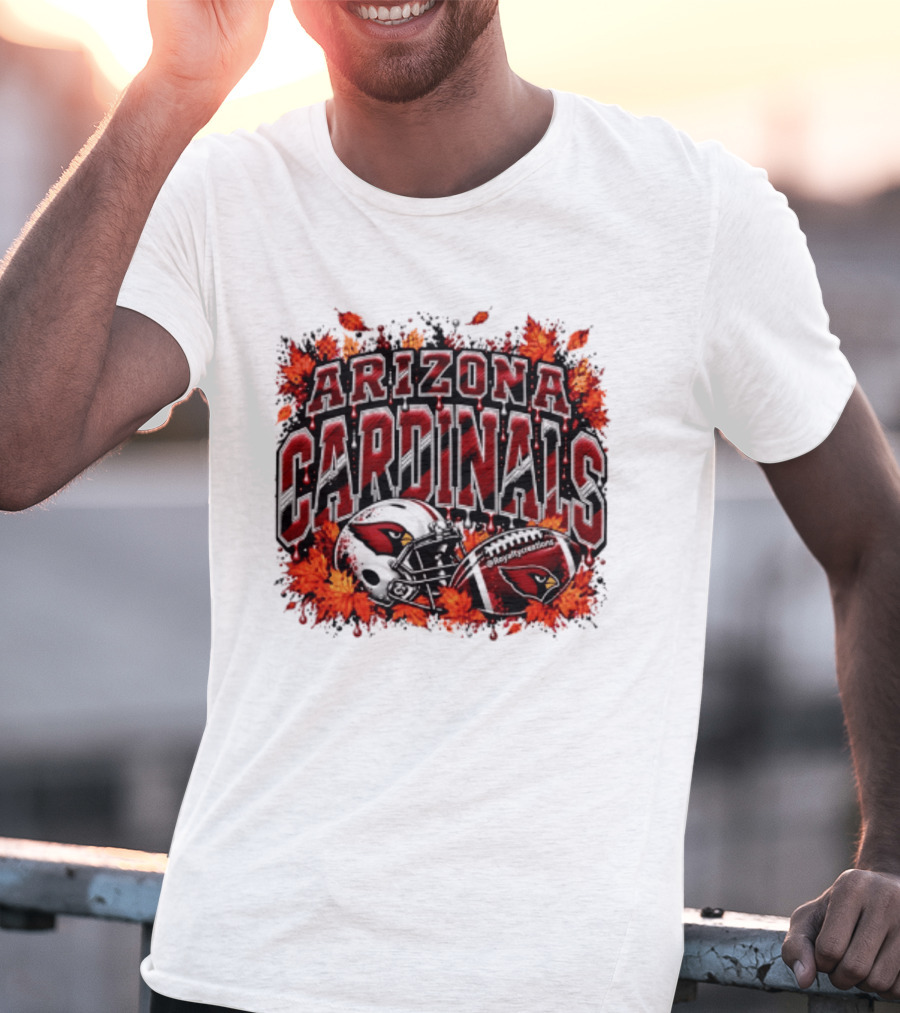 Arizona Cardinals Football Helmet Autumn Leaves 2026 T-Shirt