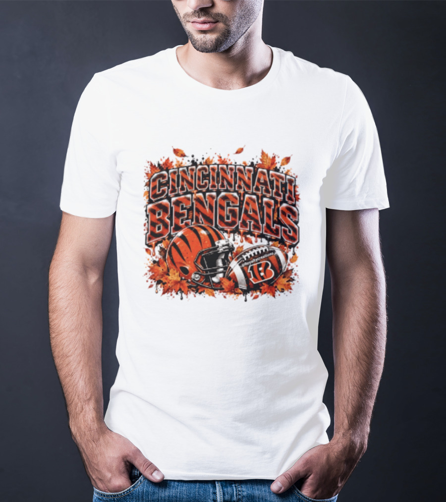 Cincinnati Bengals Autumn Football Helmet Halloween 2026 T-Shirt