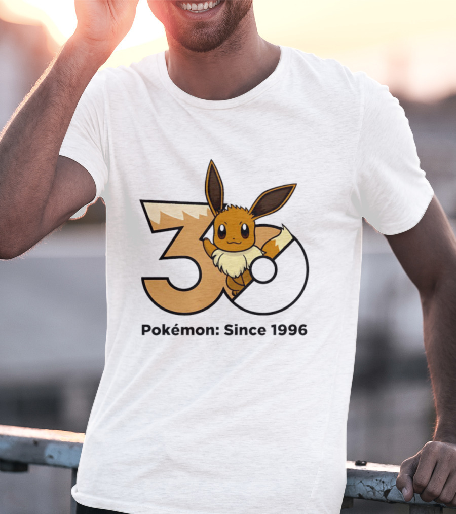 Eevee Pokémon 30th Anniversary Since 1996 Celebration T-Shirt
