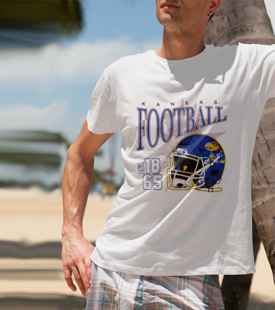 Kansas Jayhawks Football Est 1865 Helmet T-Shirt