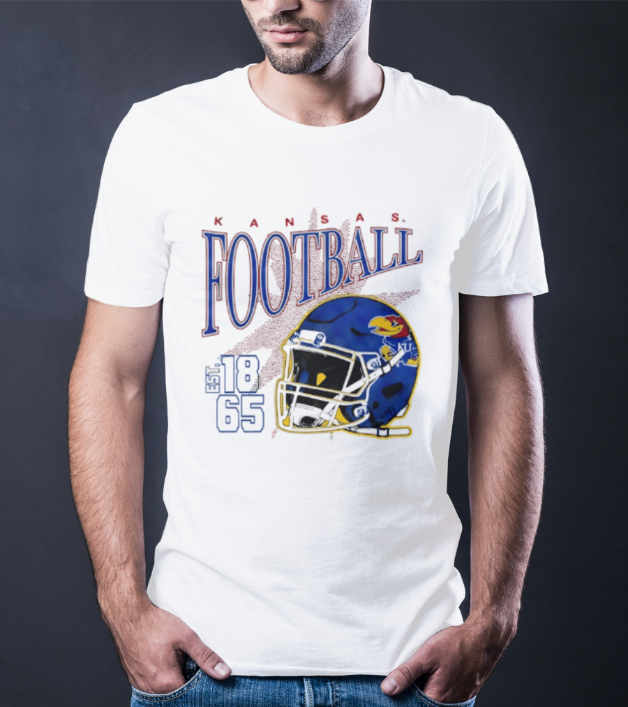 Kansas Jayhawks Football Est 1865 Helmet T-Shirt