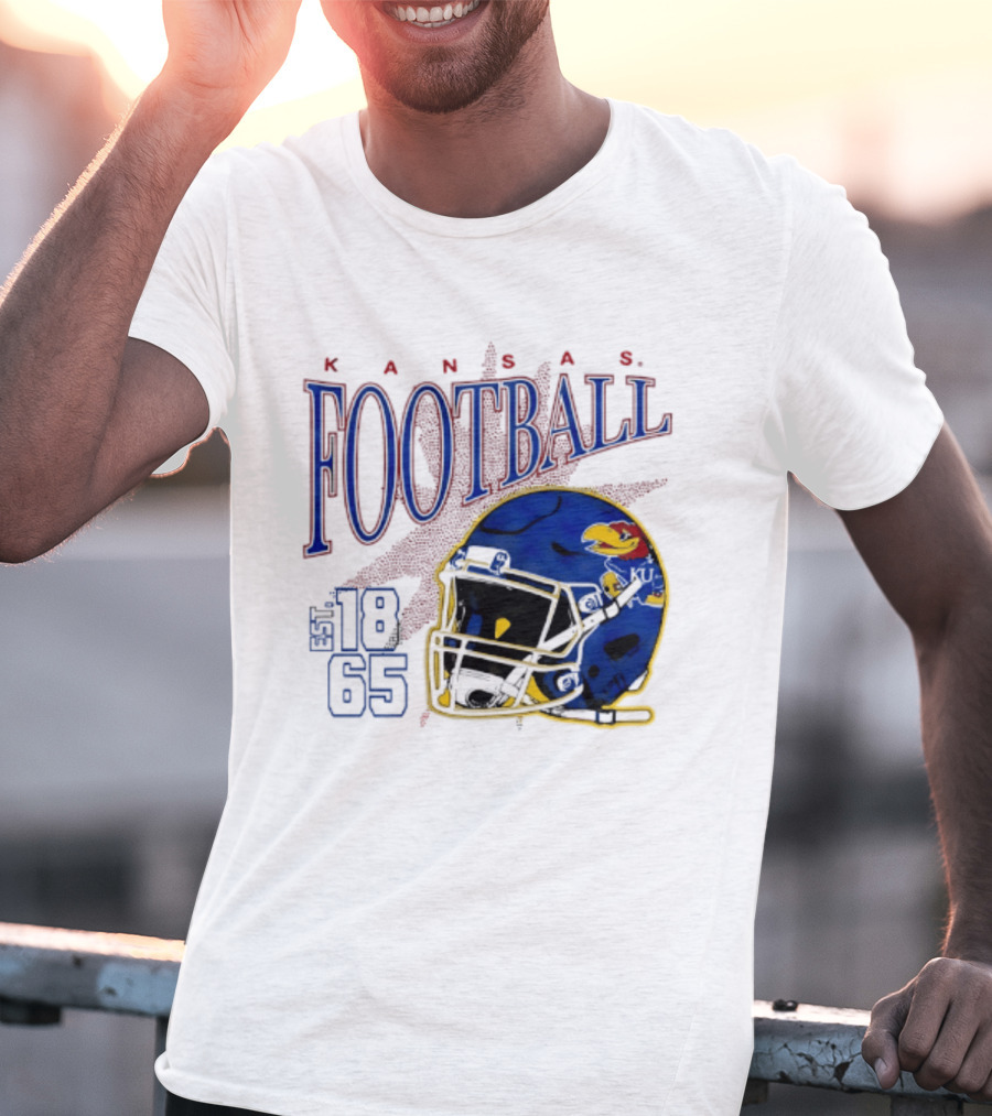 Kansas Jayhawks Football Est 1865 Helmet T-Shirt