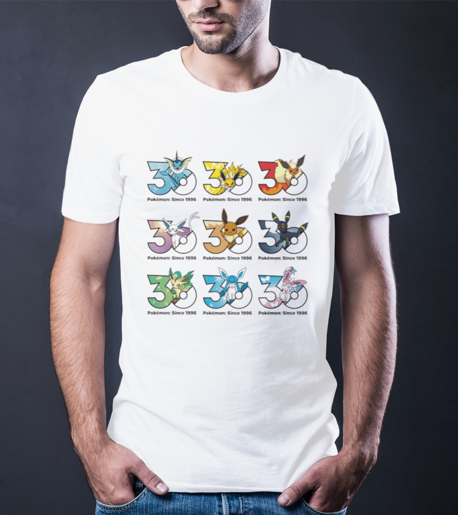 Pokemon Since 1996 Eevee Evolutions 30th Anniversary Collection T-Shirt