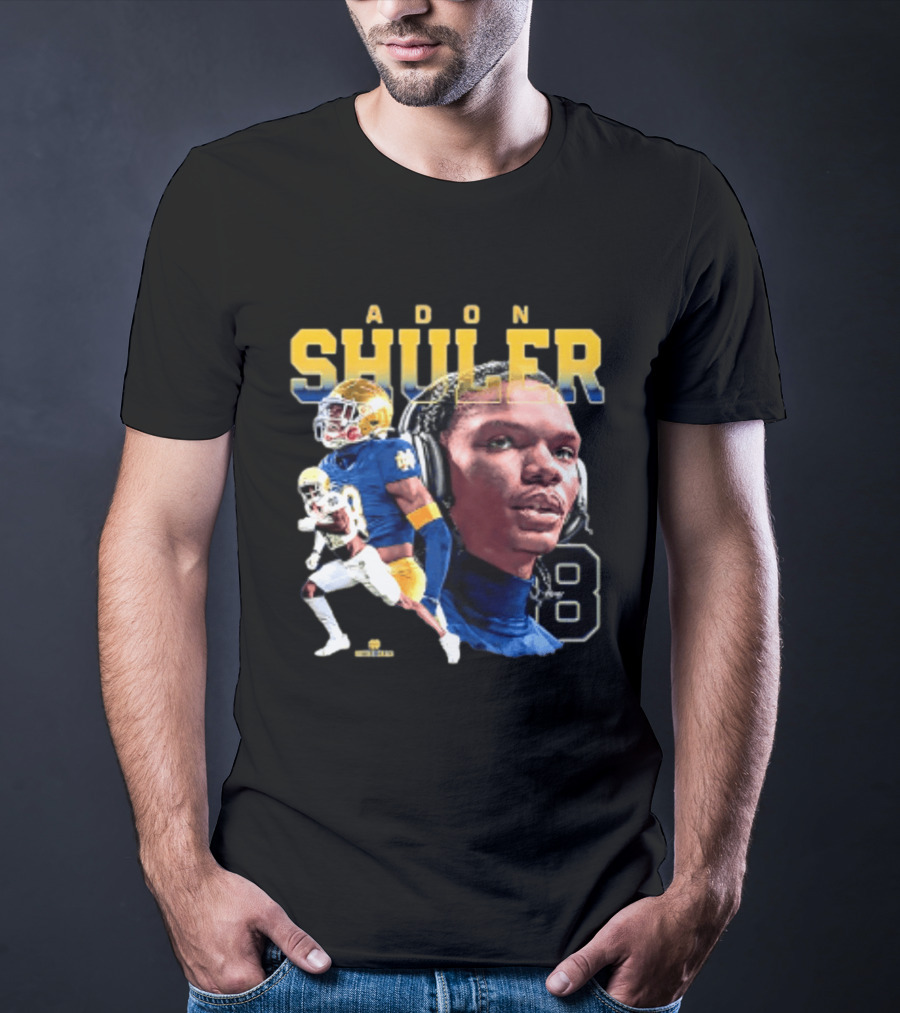 Adon Shuler 8 Notre Dame NCAA Football Player T-Shirt