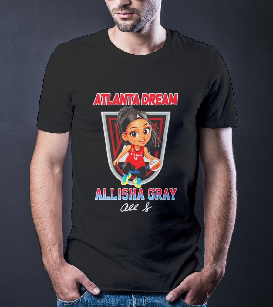 Allisha Gray Atlanta Dream WNBA Cartoon Basketball Player T-Shirt