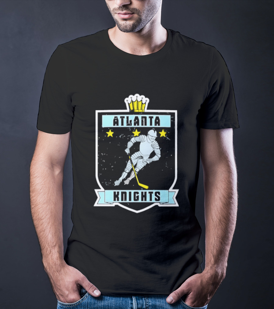 Atlanta Knights Hockey Ice Player With Stars T-Shirt