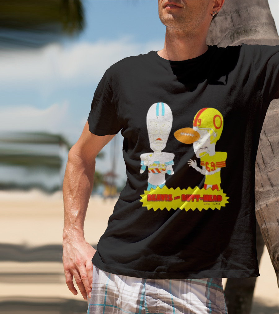 Beavis And Butt Head Football Parody Player Cartoons MTV Series 90s Humor T-Shirt