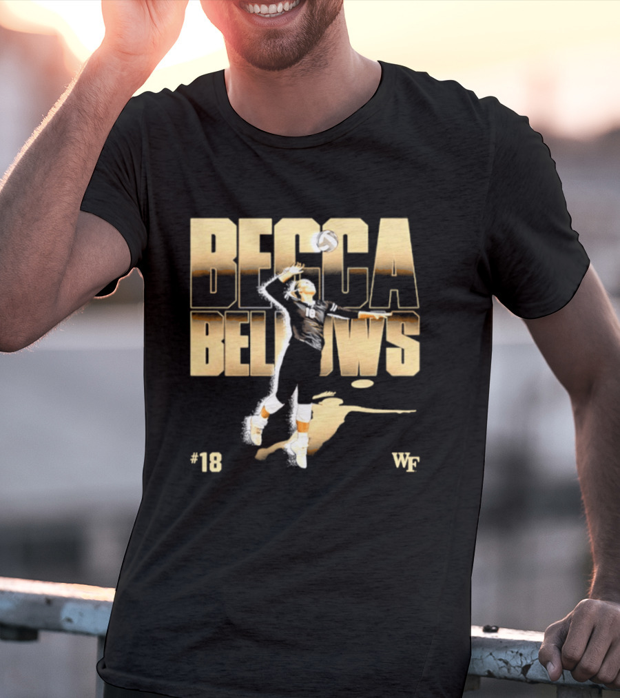Becca Bellows 18 Wake Forest Volleyball WF NCAA Player Name Number T-Shirt