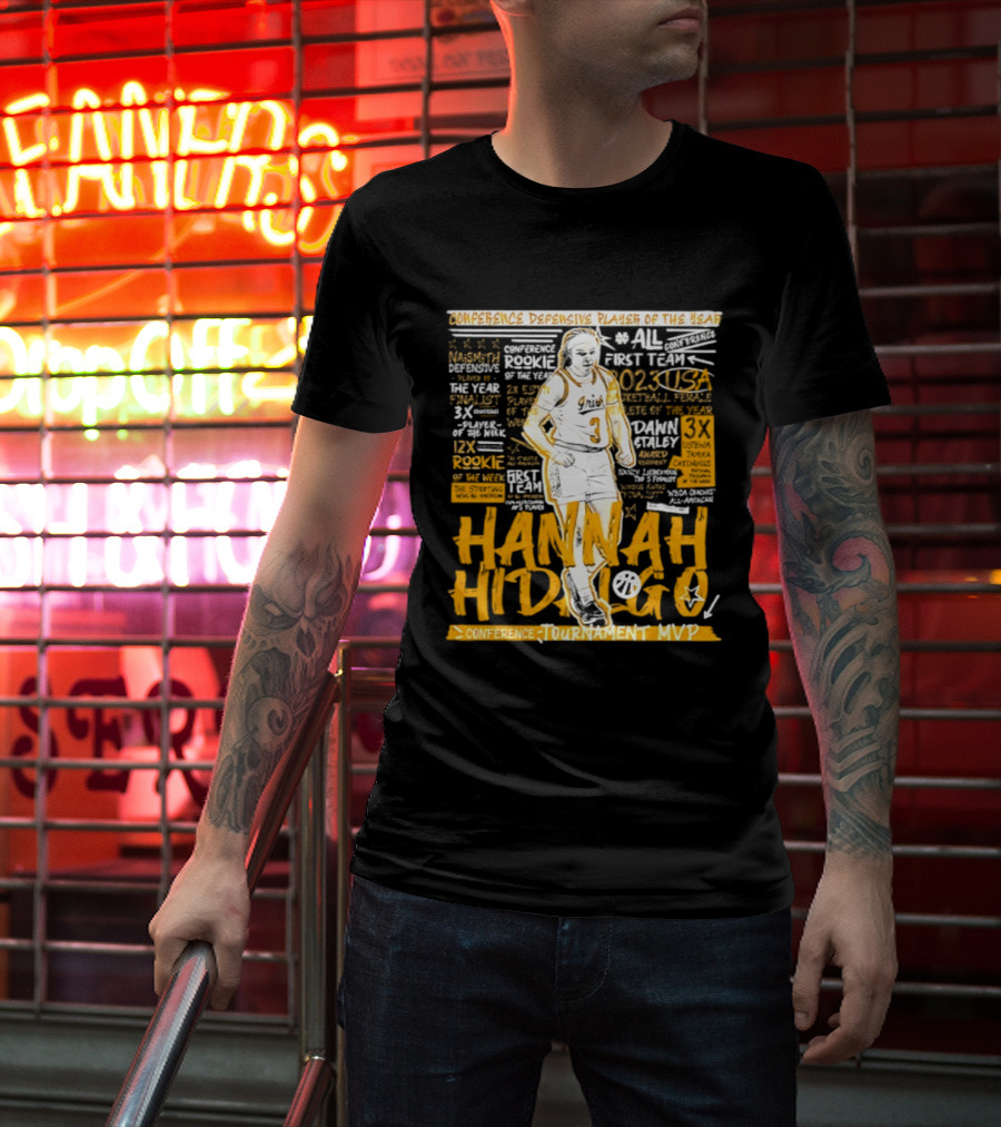 Hannah Hidalgo 2023 NCAA Conference Defensive Player Of The Year Tournament MVP Rookie Team Honors T-Shirt
