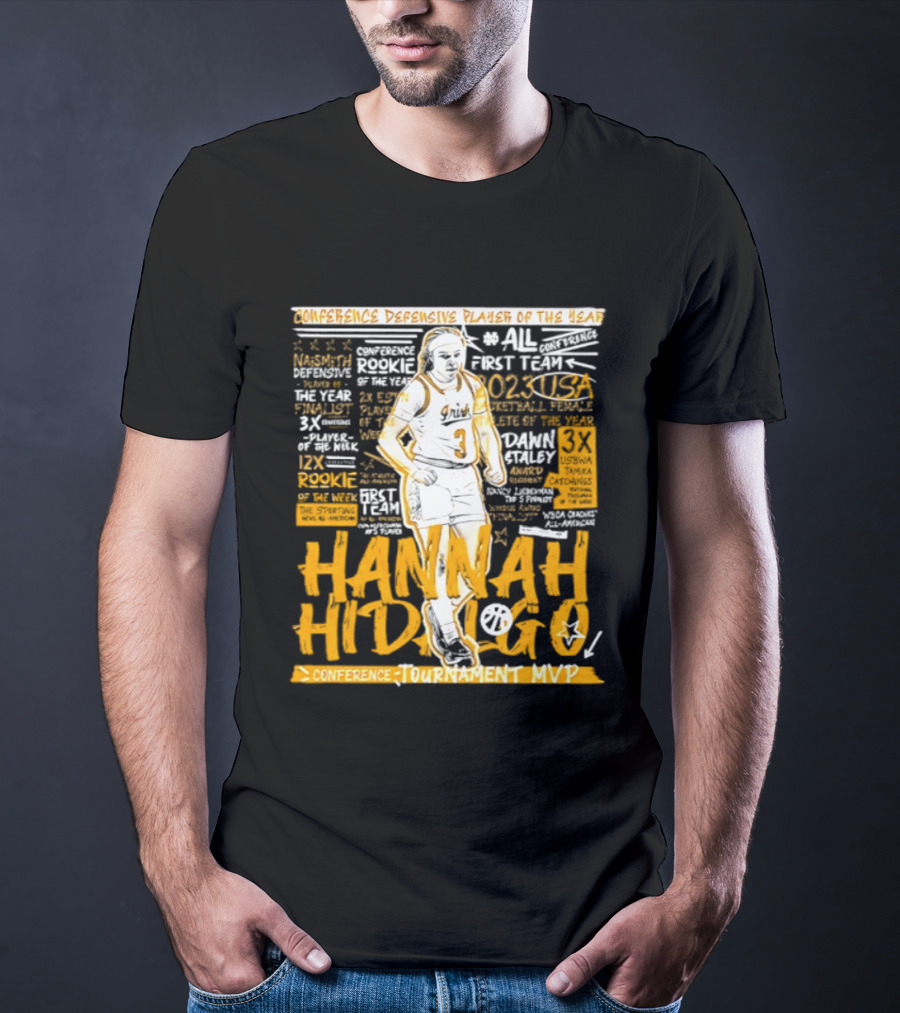 Hannah Hidalgo 2023 NCAA Conference Defensive Player Of The Year Tournament MVP Rookie Team Honors T-Shirt