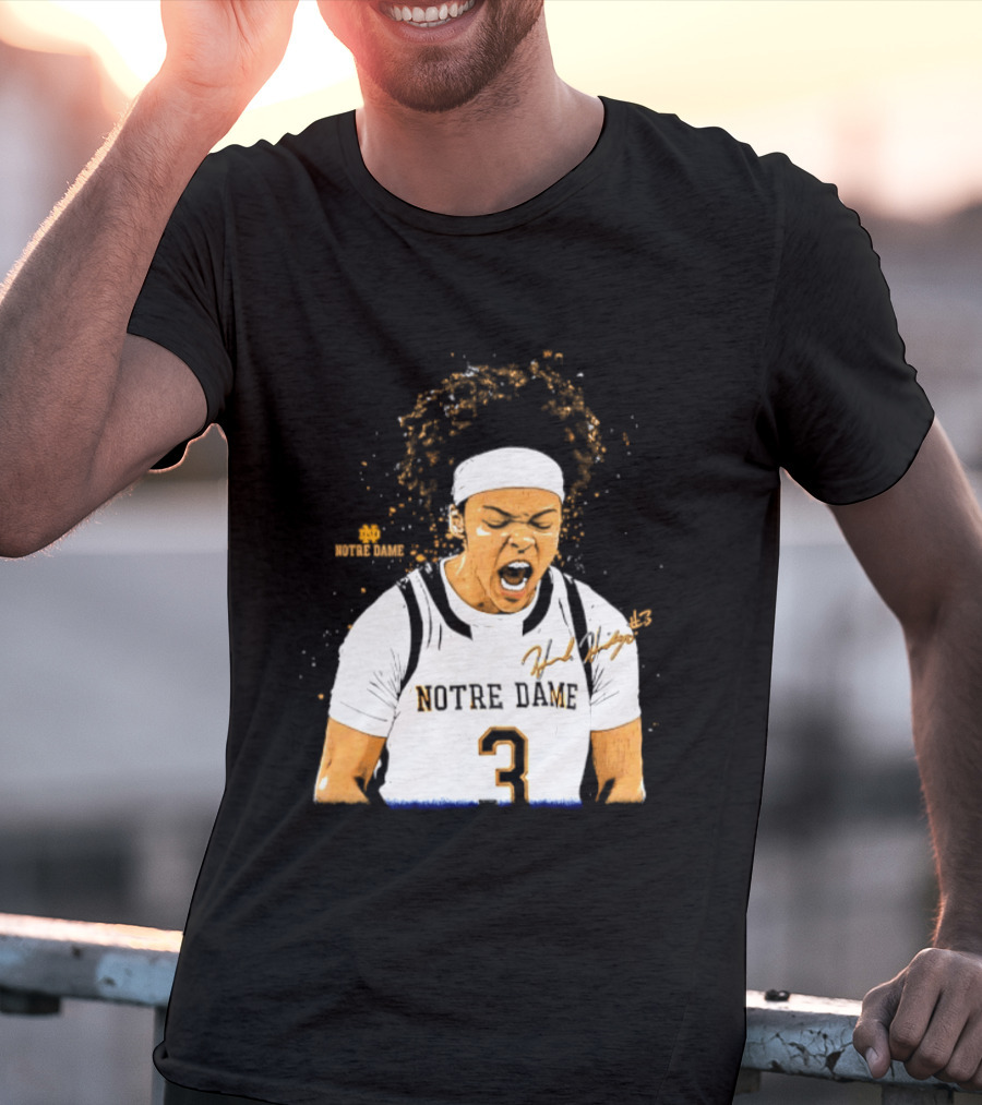 Notre Dame Basketball Hannah Hidalgo Caricature Number 3 NCAA Women's Player T-Shirt
