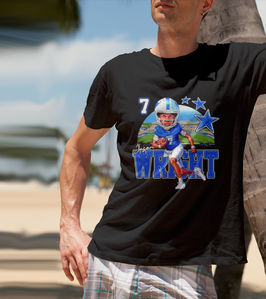 Buffalo Bulls Jason Wright 7 NCAA Football Player Caricature T-Shirt