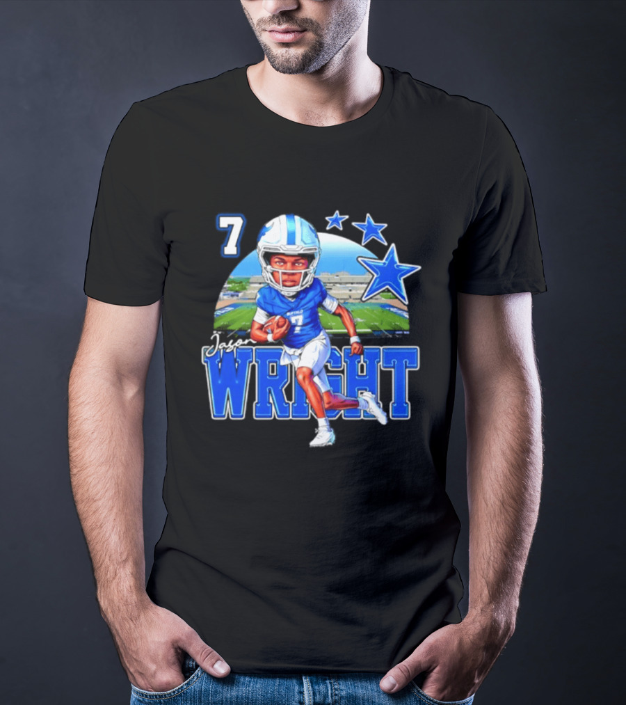 Buffalo Bulls Jason Wright 7 NCAA Football Player Caricature T-Shirt