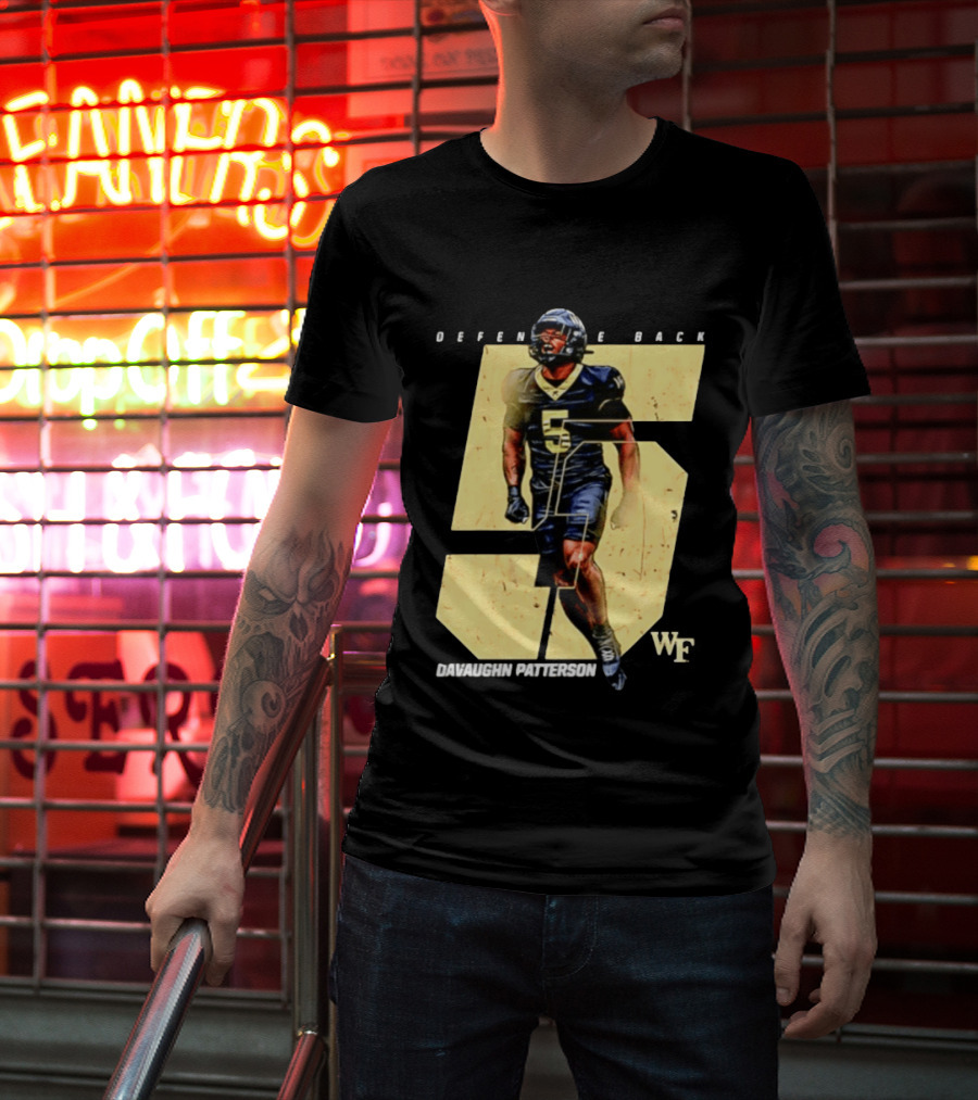 Davaughn Patterson Wake Forest Football Defensive Back Number 5 WF T-Shirt