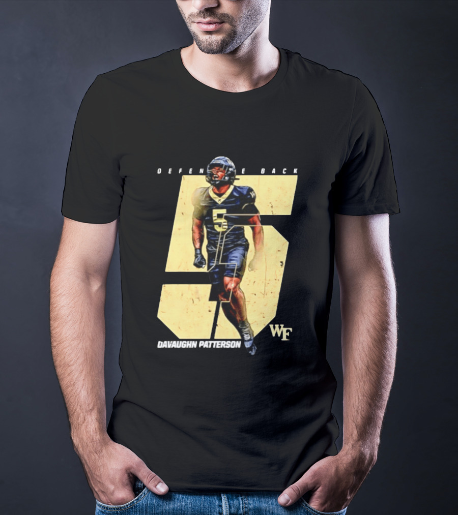Davaughn Patterson Wake Forest Football Defensive Back Number 5 WF T-Shirt