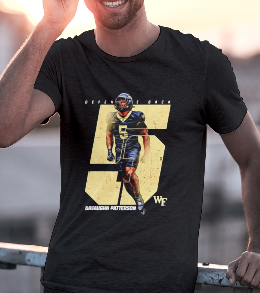 Davaughn Patterson Wake Forest Football Defensive Back Number 5 WF T-Shirt