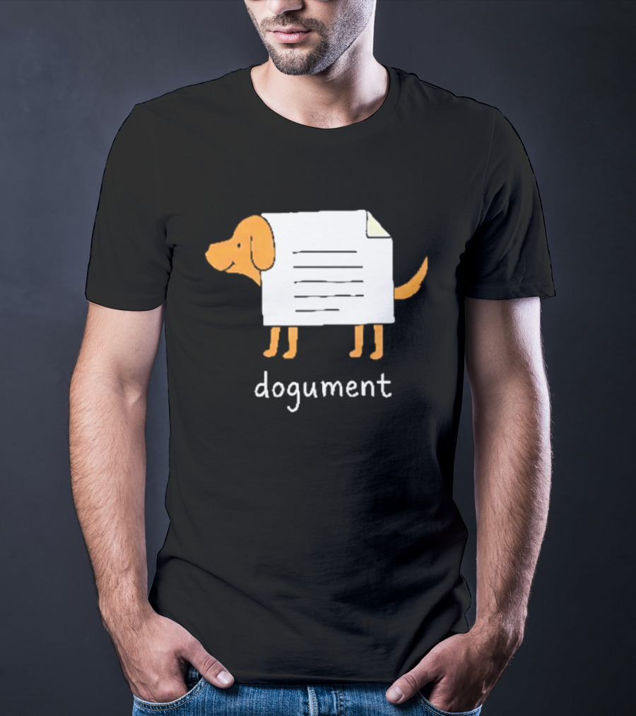 Dogument Pun Dog Document Office Humor T-Shirt