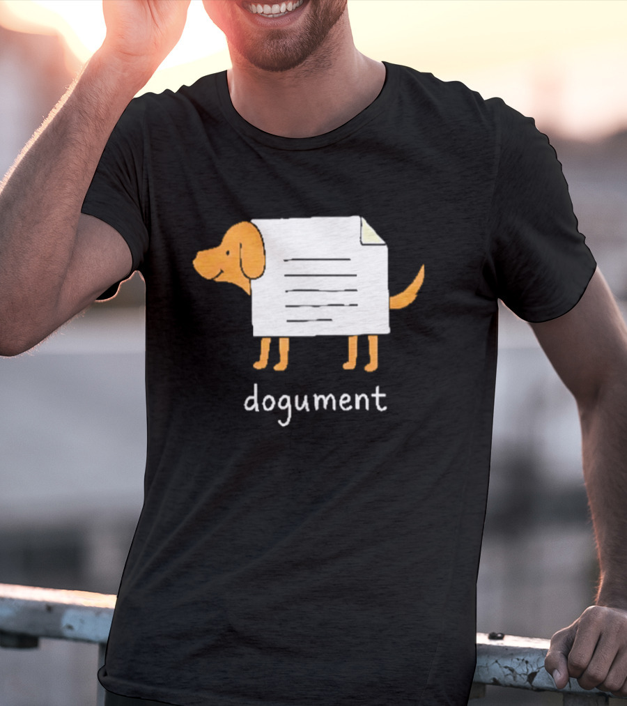 Dogument Pun Dog Document Office Humor T-Shirt