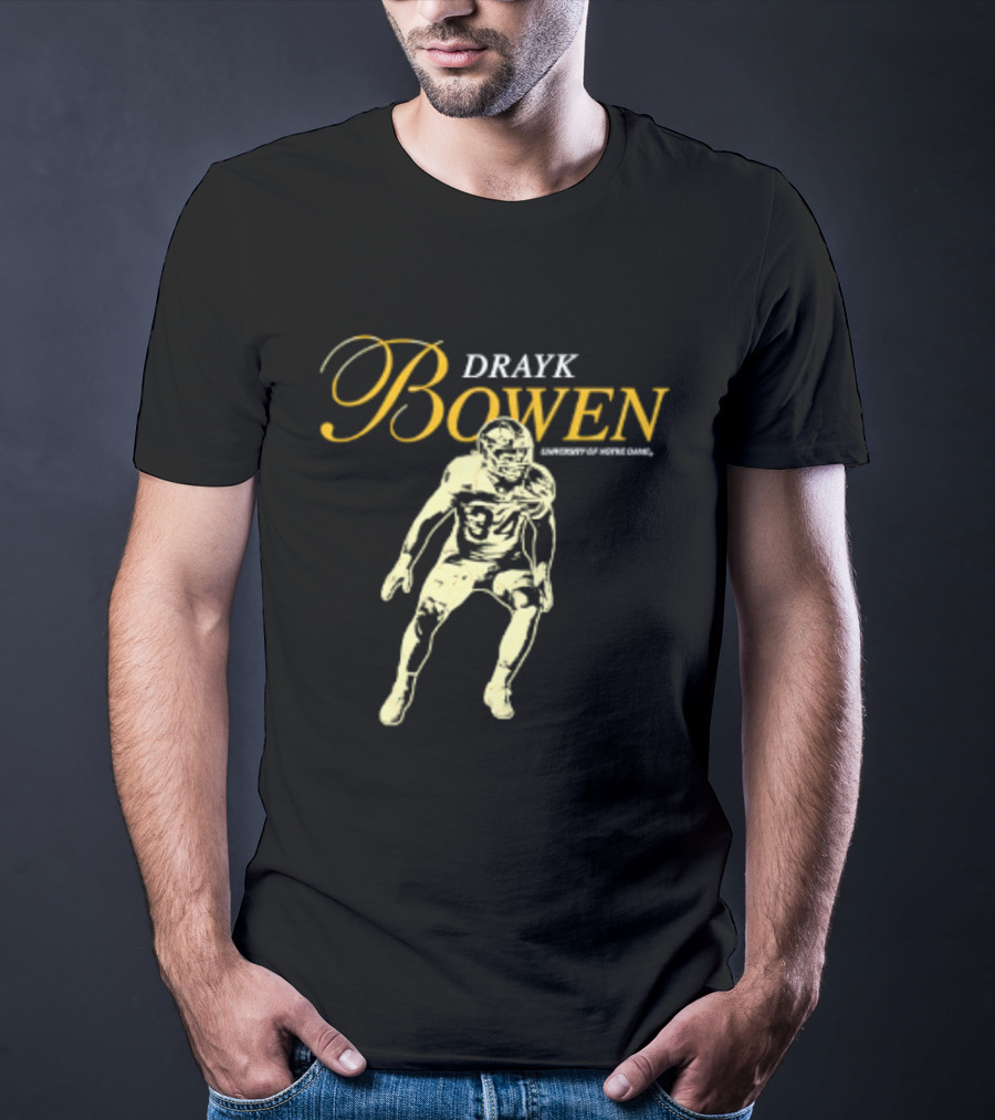Drayk Bowen 34 Notre Dame NCAA Football Player T-Shirt