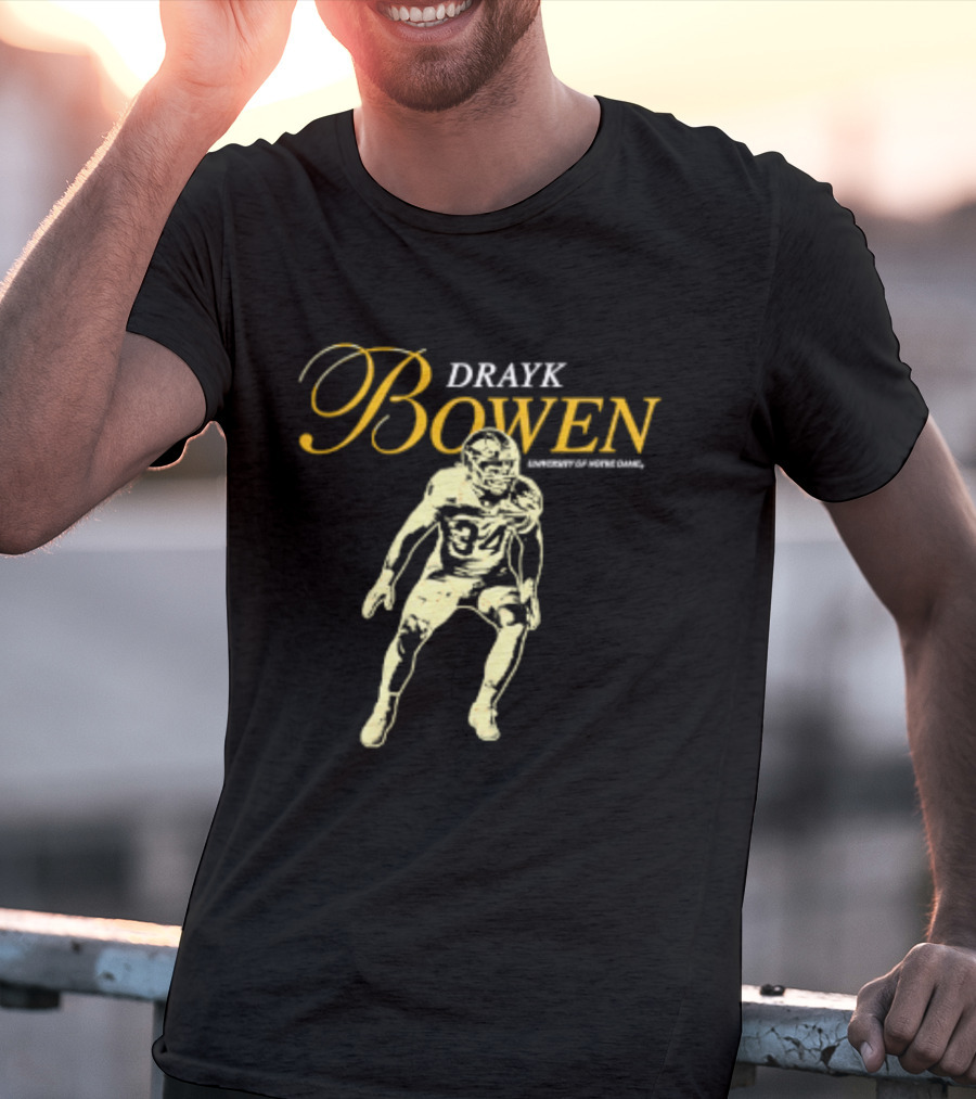 Drayk Bowen 34 Notre Dame NCAA Football Player T-Shirt