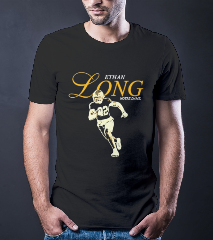 Ethan Long 22 Notre Dame NCAA Football Player T-Shirt