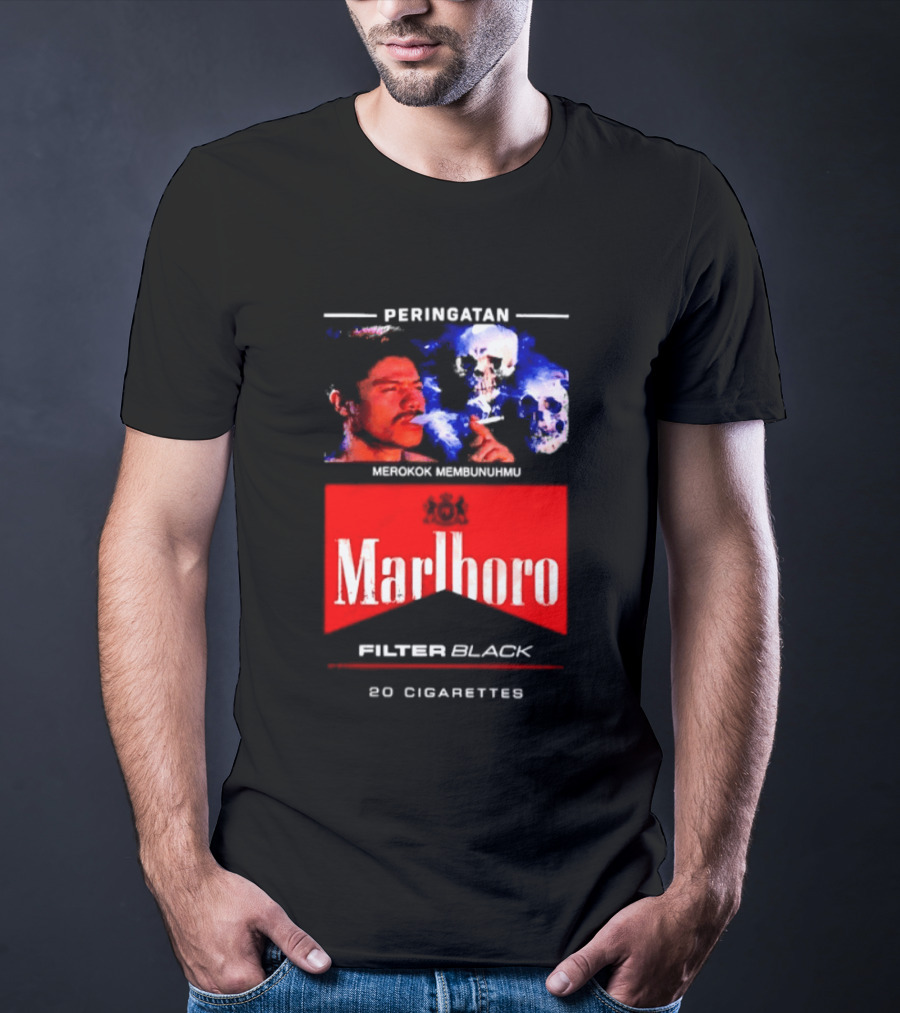 Marlboro Filter Black Peringatan Merokok Membunuhmu 50 Cigarettes T-Shirt
