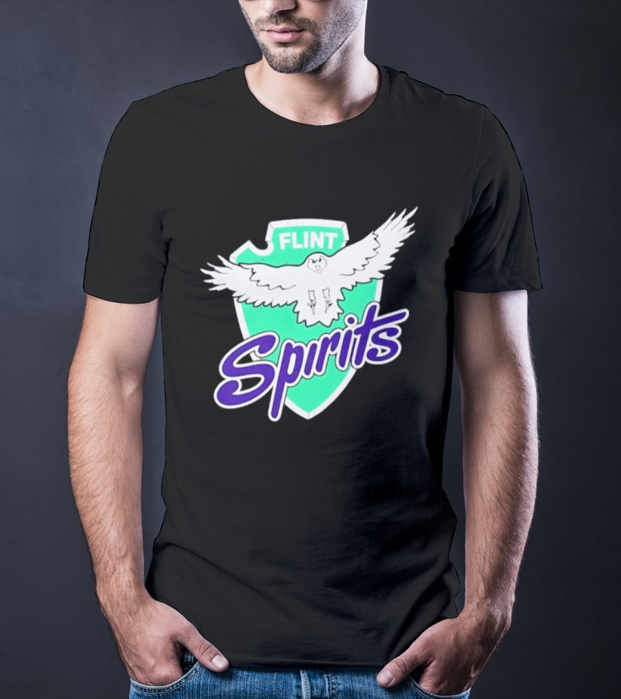 Flint Spirits Eagle Shield Vintage Sports Team T-Shirt