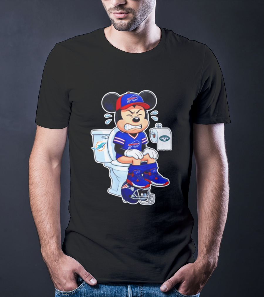 Mickey Toilet Buffalo Bills Defeat Jets Dolphins Patriots Football T-Shirt