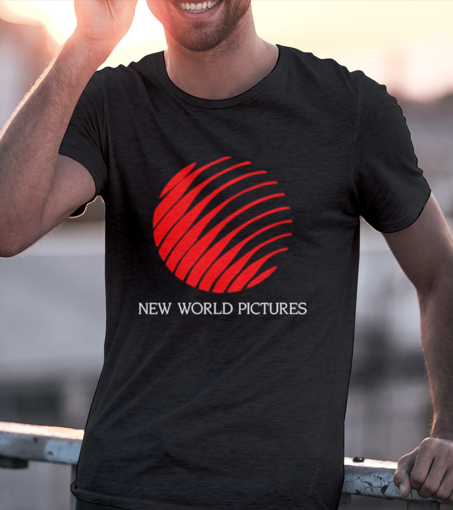 New World Pictures Film Production Classic Cinema Red Spiral T-Shirt