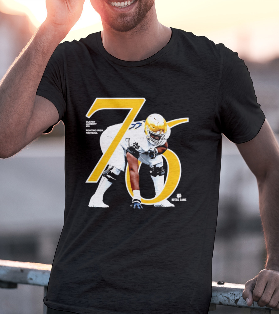 Notre Dame Football Player Number 76 Guerby Lambert NCAA T-Shirt