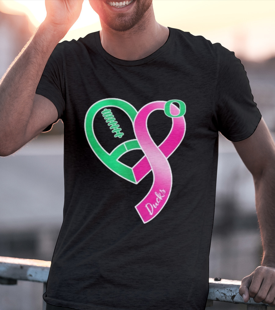 Oregon Ducks Pink Ribbon Breast Cancer Awareness 2026 T-Shirt