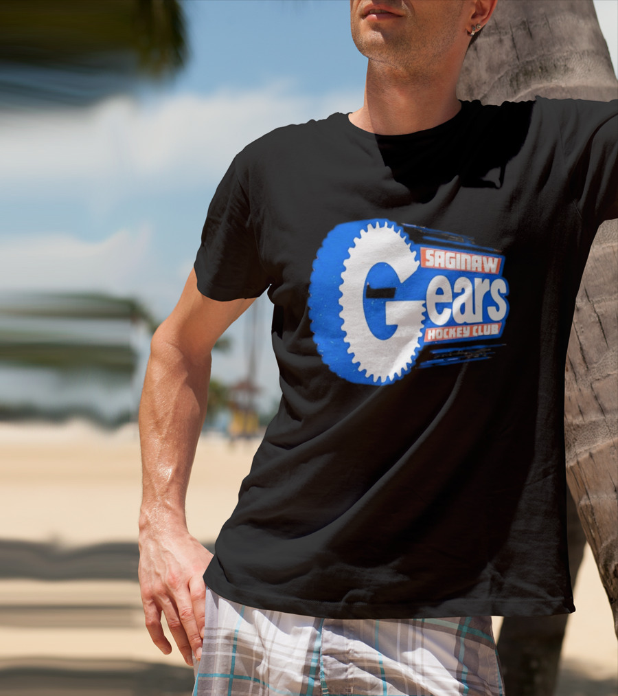 Saginaw Gears Hockey Club IHL Retro Team T-Shirt