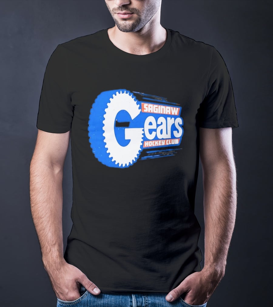Saginaw Gears Hockey Club IHL Retro Team T-Shirt