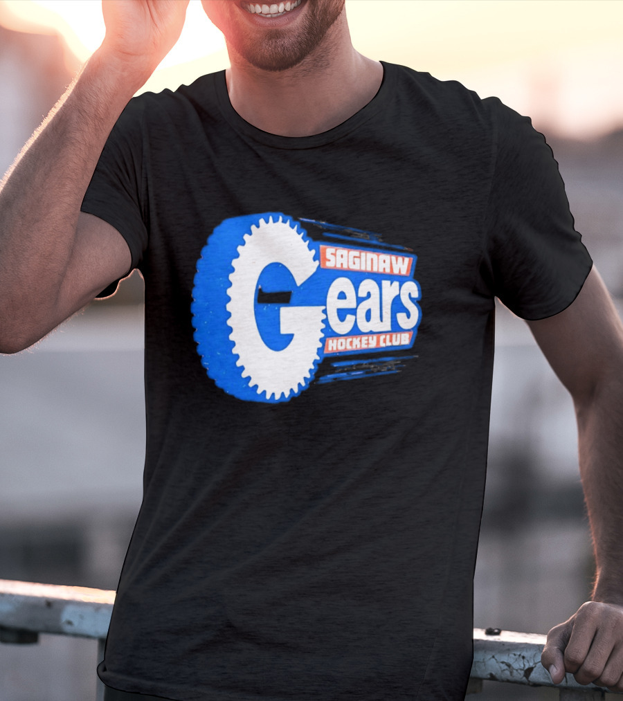 Saginaw Gears Hockey Club IHL Retro Team T-Shirt