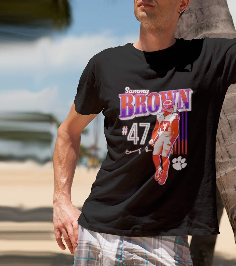 Sammy Brown 47 Clemson Tigers Football Player Team Spirit T-Shirt