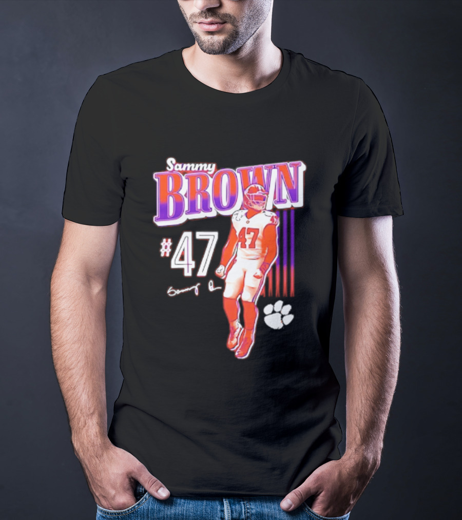 Sammy Brown 47 Clemson Tigers Football Player Team Spirit T-Shirt