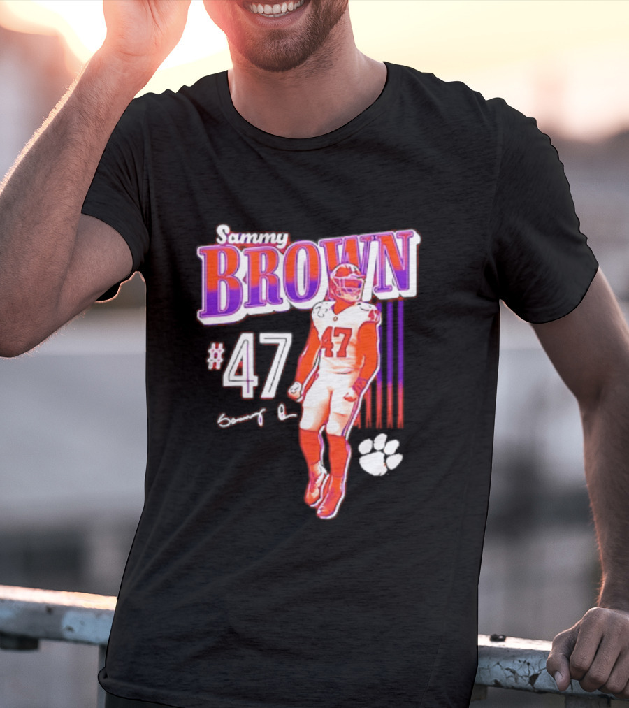 Sammy Brown 47 Clemson Tigers Football Player Team Spirit T-Shirt