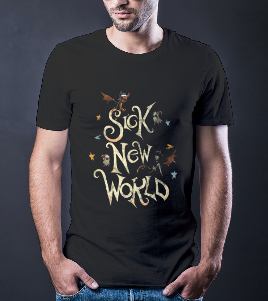 Sick New World Texas 2026 Festival Fort Worth Texas Motor Speedway October 24 2026 Ghosts Bats Stars T-Shirt