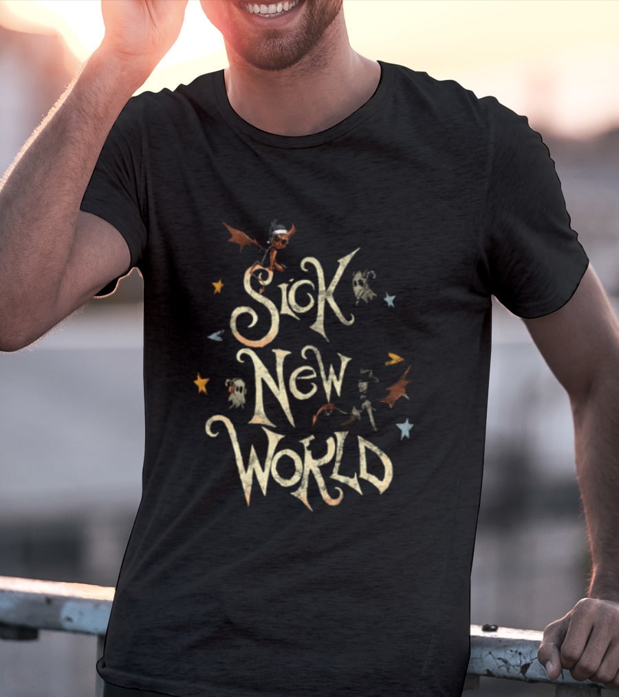 Sick New World Texas 2026 Festival Fort Worth Texas Motor Speedway October 24 2026 Ghosts Bats Stars T-Shirt