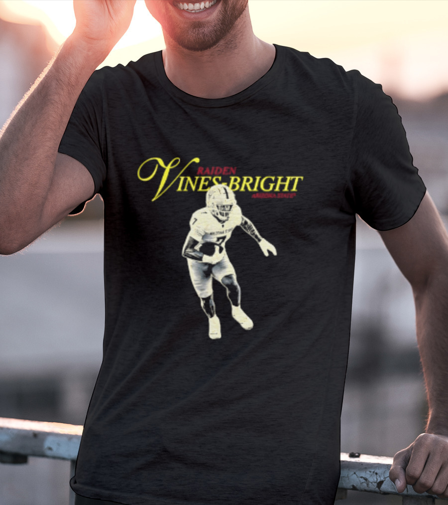 Raiden Vines Bright 7 Arizona State NCAA Football Player T-Shirt