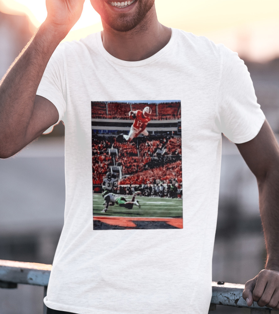 Brennan Presley Oklahoma State Cowboys Touchdown Football Action Stadium Scene T-Shirt