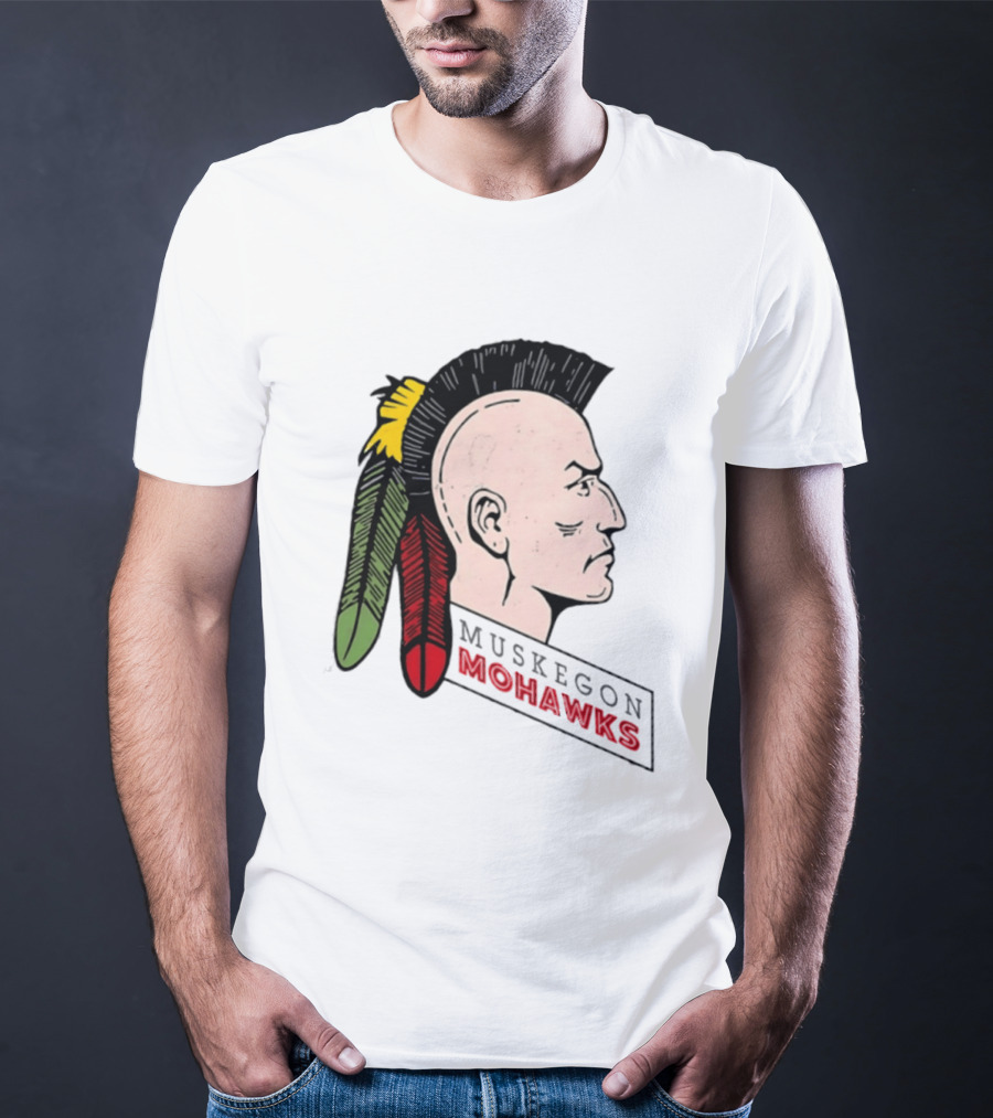 Muskegon Mohawks IHL Minor League Hockey Vintage Team T-Shirt