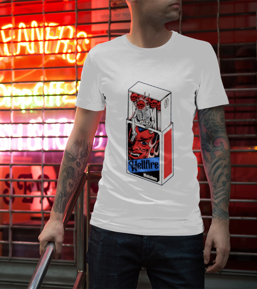 Hellfire Matches Devil Skeleton Occult Red Skull T-Shirt