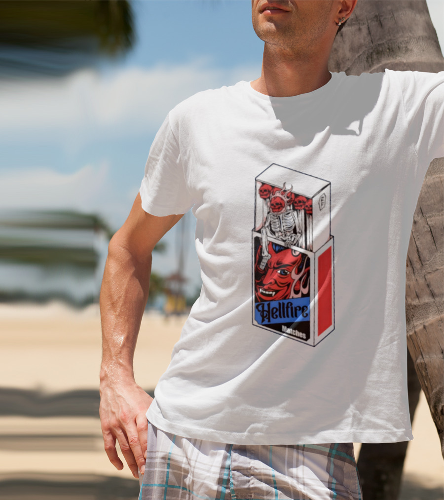 Hellfire Matches Devil Skeleton Occult Red Skull T-Shirt