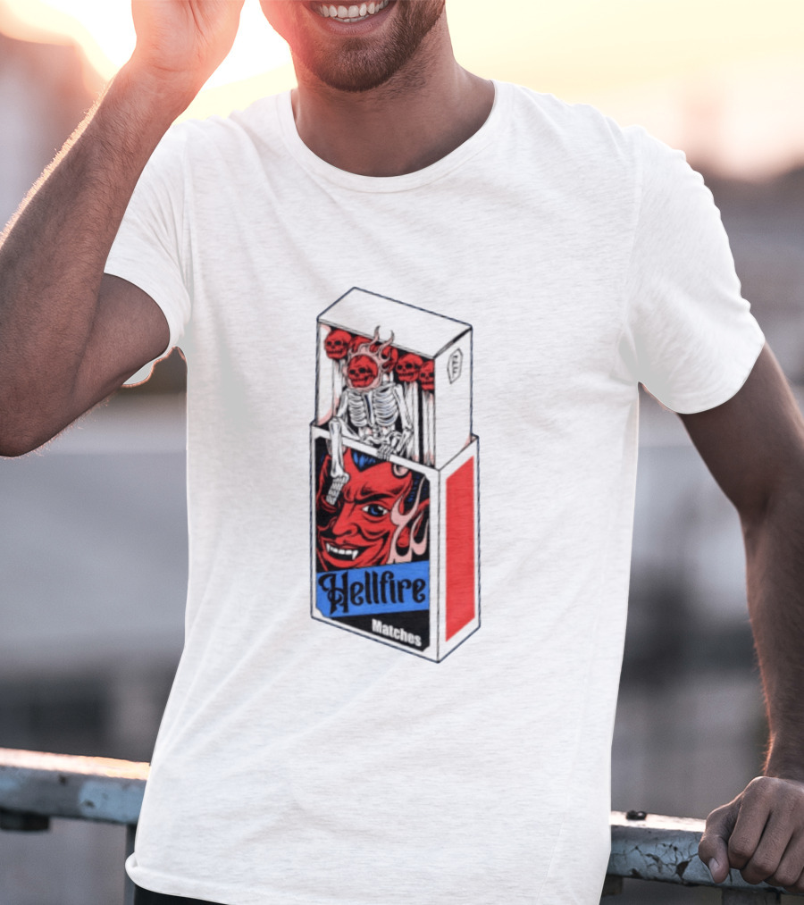 Hellfire Matches Devil Skeleton Occult Red Skull T-Shirt